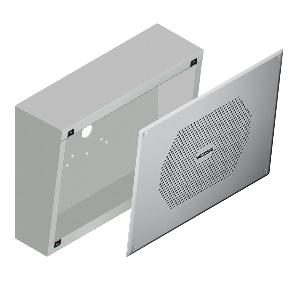V-9807 Surface Mount Vandal-Resistant Heavy Gauge Steel Enclosure + Faceplate (for 8-Inch Cone Speakers, Not Included)