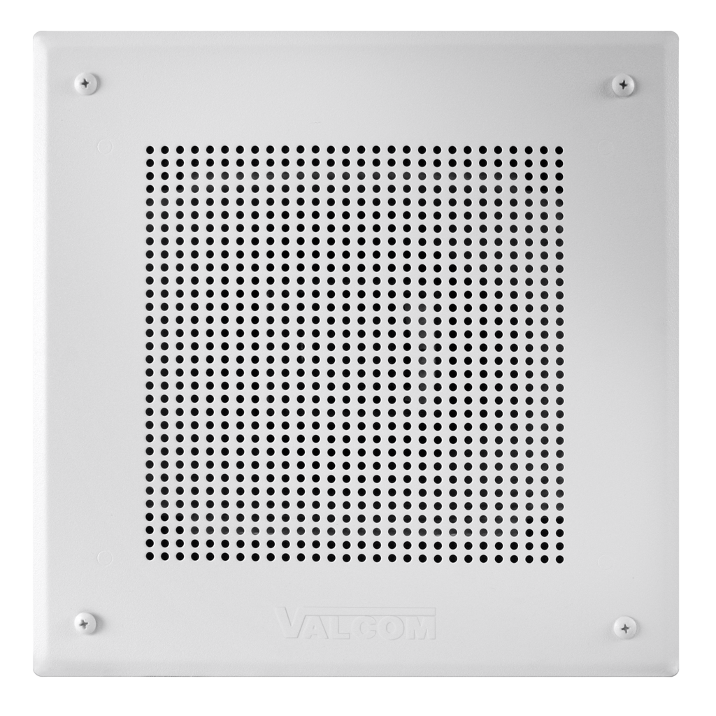 VIP-428A IP Square Ceiling Speaker, Square Hole Pattern, One-Way/Talkback Programmable, White