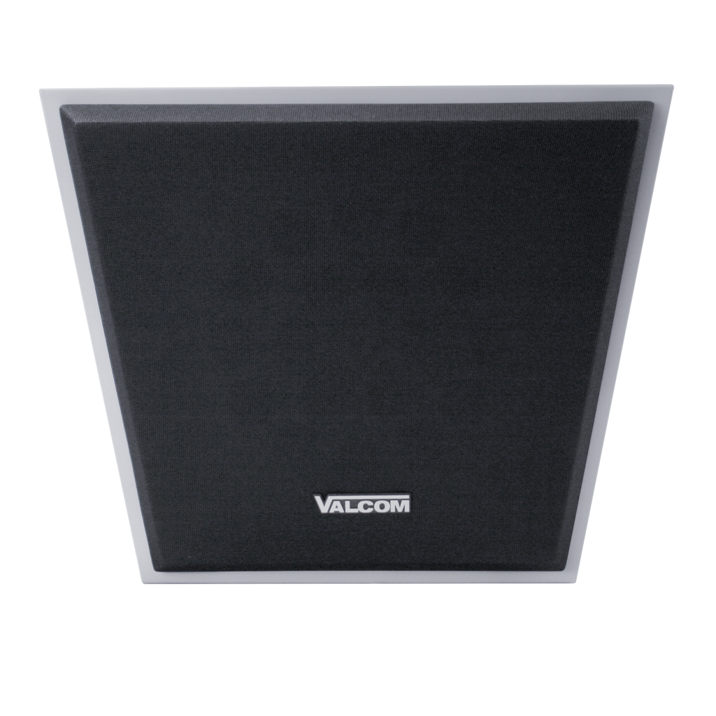 V-1055 Metal Wall Speaker, Corner, Talkback, Gray with Black Grille