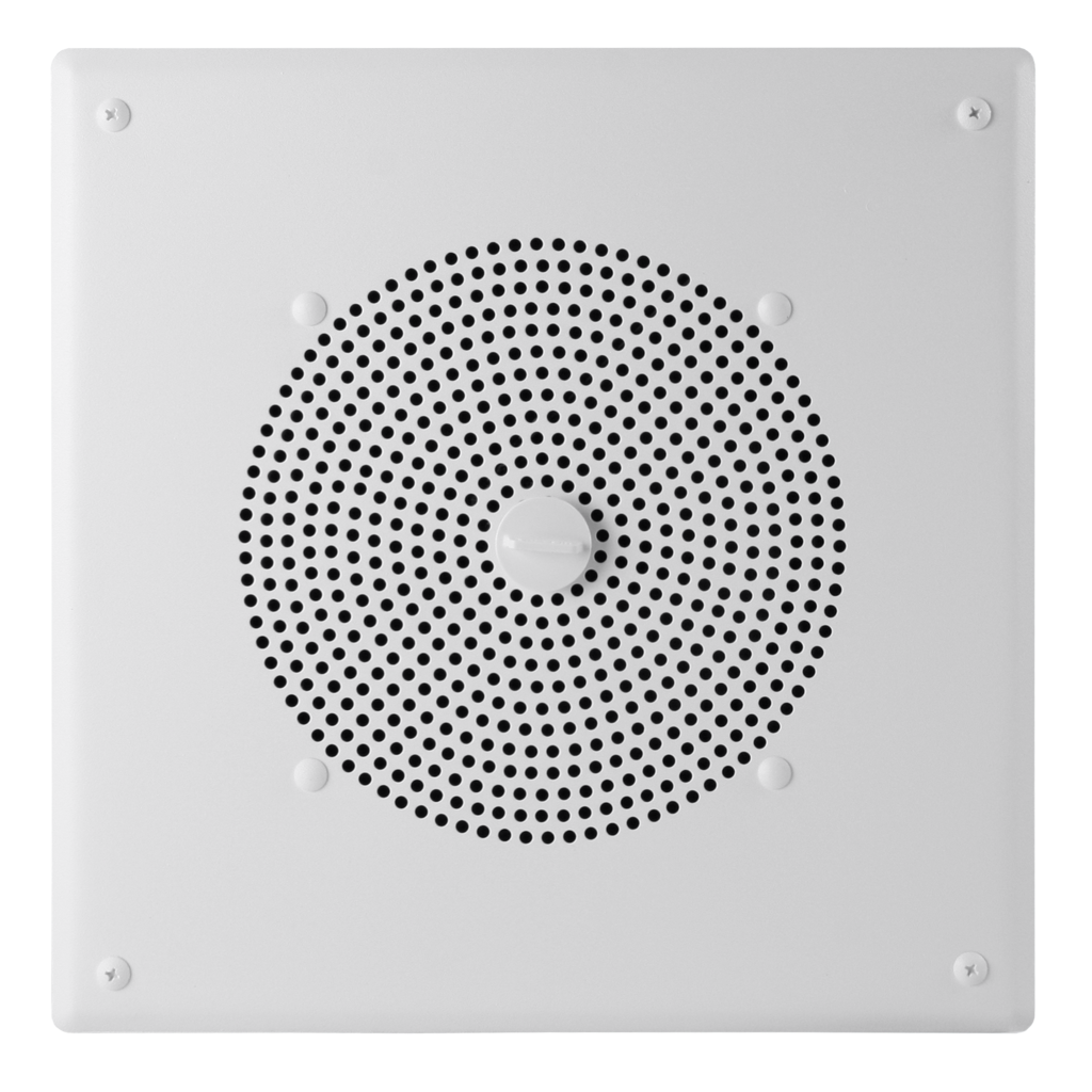 V-1920C Square Ceiling Speaker, Round Hole Pattern, One-Way, White
