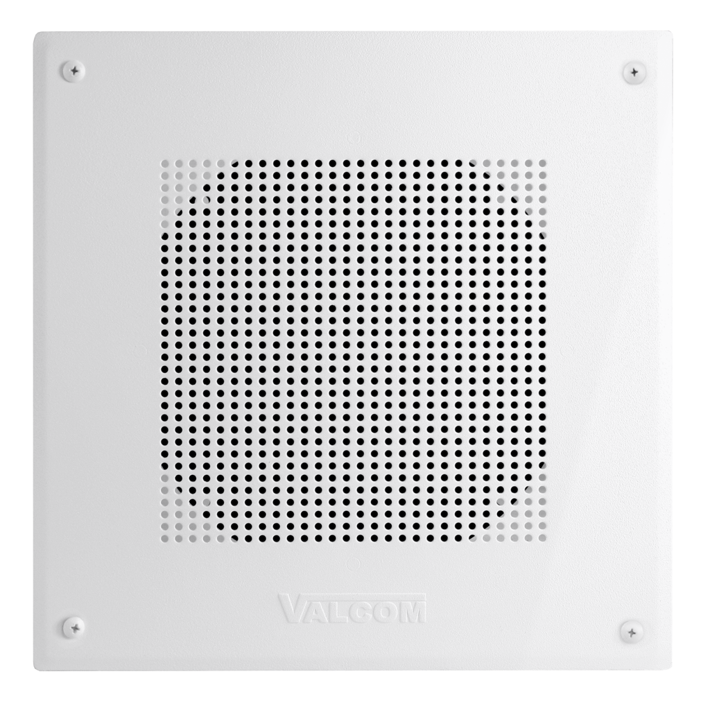 V-1961 Square Ceiling Speaker, Square Hole Pattern, Talkback, White