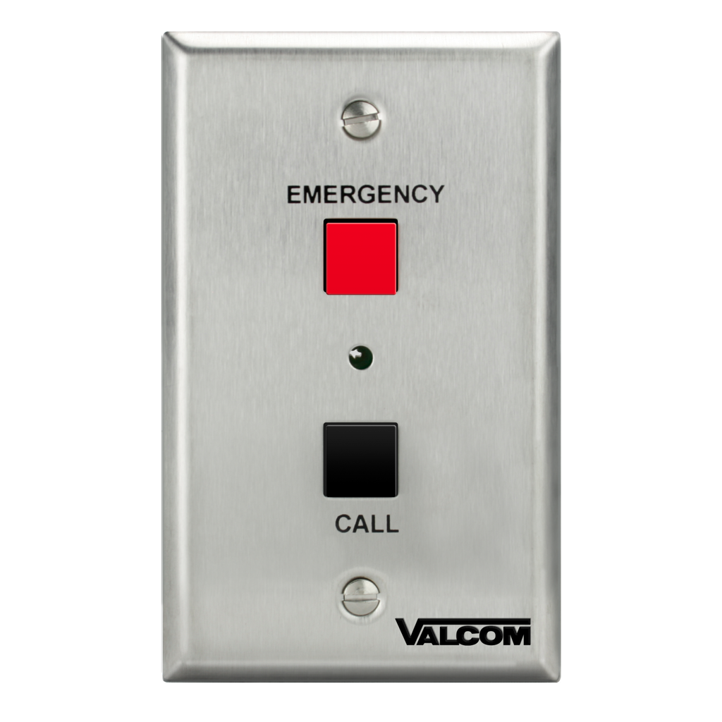 V-2970 Emergency/Normal Call Button, with Volume Control, Stainless Steel