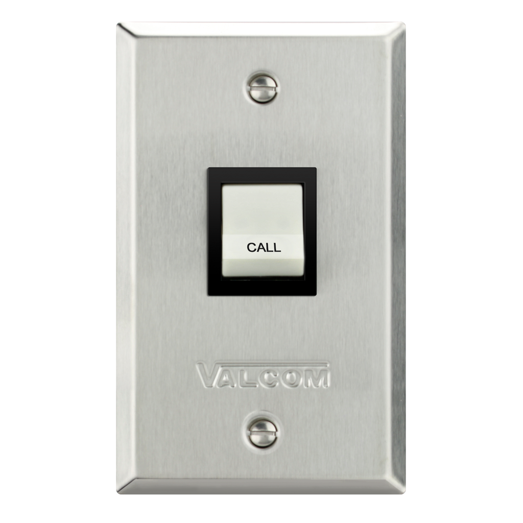 V-2972 Call Button with Rocker Switch, Stainless Steel
