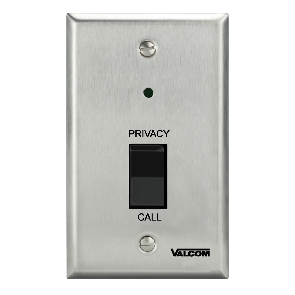 V-9320 Call-In Button, with Privacy Switch, with Volume Control, Stainless Steel