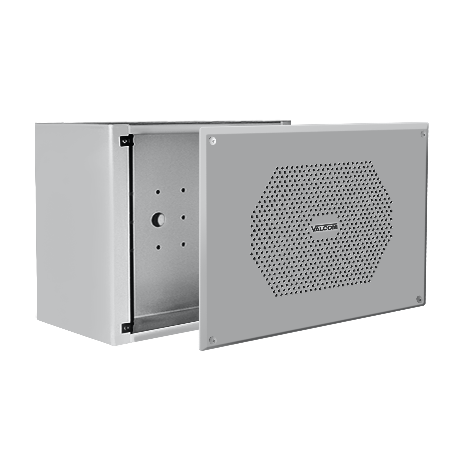 V-9809 Surface Mount Vandal-Resistant Enclosure and Heavy Gauge Steel Faceplate, Gray (for FlexHorn™ Not Included)