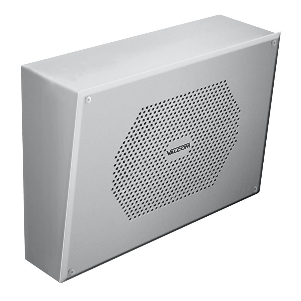 V-9871 Vandal-Resistant Wall Speaker, Talkback, Heavy Gauge Steel, Gray